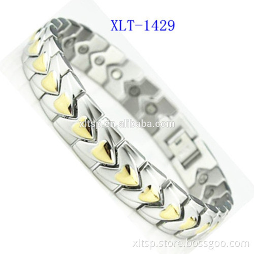 New Arrival mens gold bracelet designs stainless steel magnetic therapy bracelet